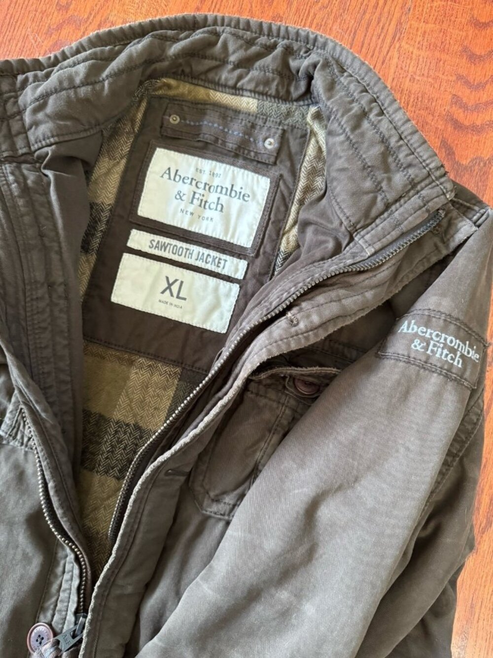 ABERCROMBIE & FITCH Men’s Vintage Y2K Sawtooth Jacket XL Military Cargo Coat